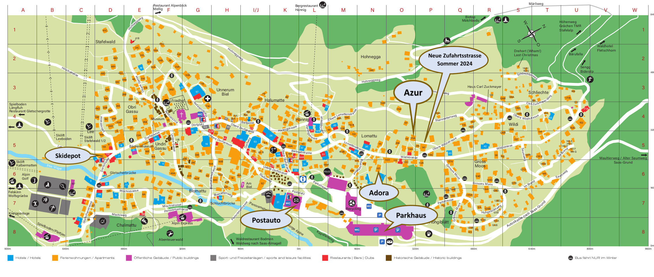 dorfplan saas fee ferienwohnungen apartments azur